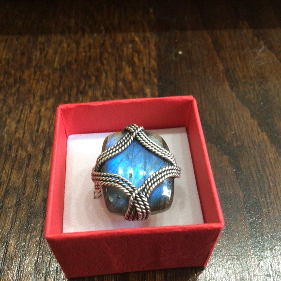 925 Sterling Silver Jewelry - 925 sterling silver YS India Labradorite Artisan  ring. Size 8